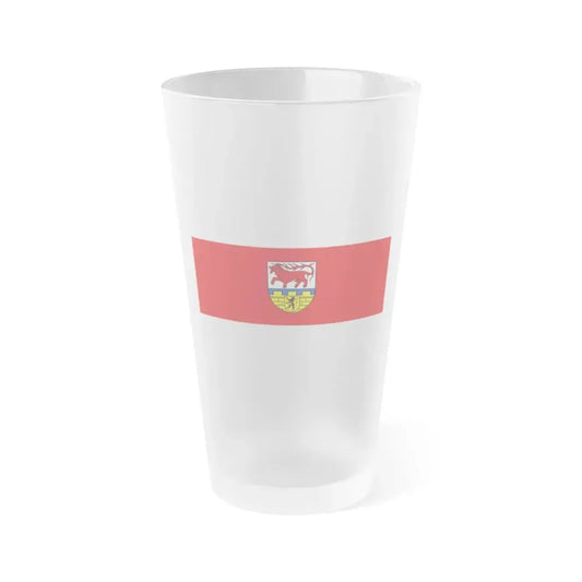 Flag of Oberspreewald Lausitz Germany - Frosted Pint Glass 16oz 16oz Frosted - Go Mug Yourself