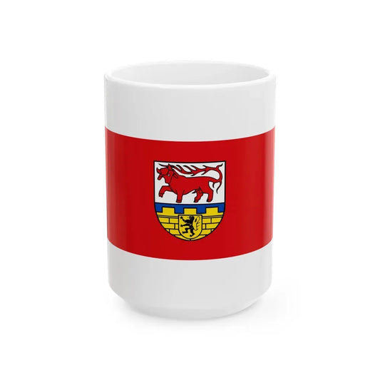 Flag of Oberspreewald Lausitz Germany - White Coffee Mug 15oz - Go Mug Yourself