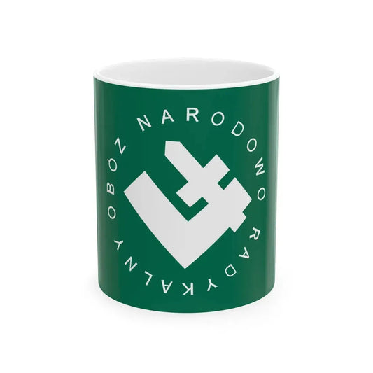 Flag of Oboz Narodowo Radykalny Alternative (Poland) White Coffee Mug 11oz - Go Mug Yourself