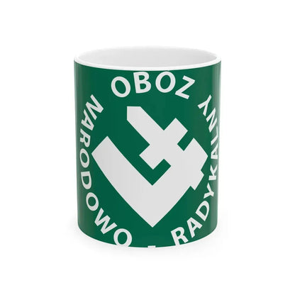 Flag of Oboz Narodowo Radykalny (Poland) White Coffee Mug 11oz - Go Mug Yourself