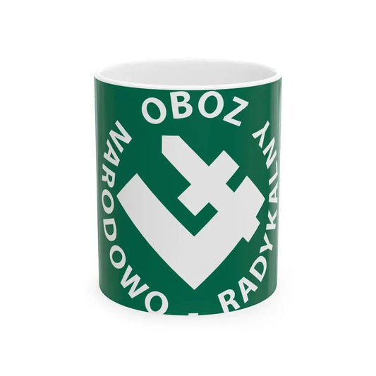 Flag of Oboz Narodowo Radykalny (Poland) White Coffee Mug 11oz - Go Mug Yourself