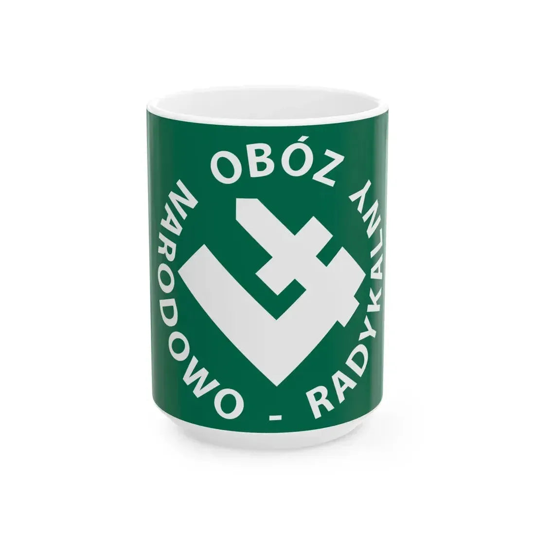 Flag of Oboz Narodowo Radykalny (Poland) White Coffee Mug 15oz - Go Mug Yourself