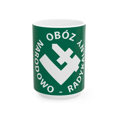 Flag of Oboz Narodowo Radykalny (Poland) White Coffee Mug 15oz - Go Mug Yourself