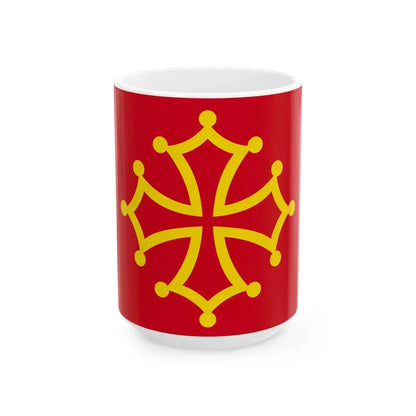 Flag of Occitania (France) White Coffee Mug 15oz - Go Mug Yourself