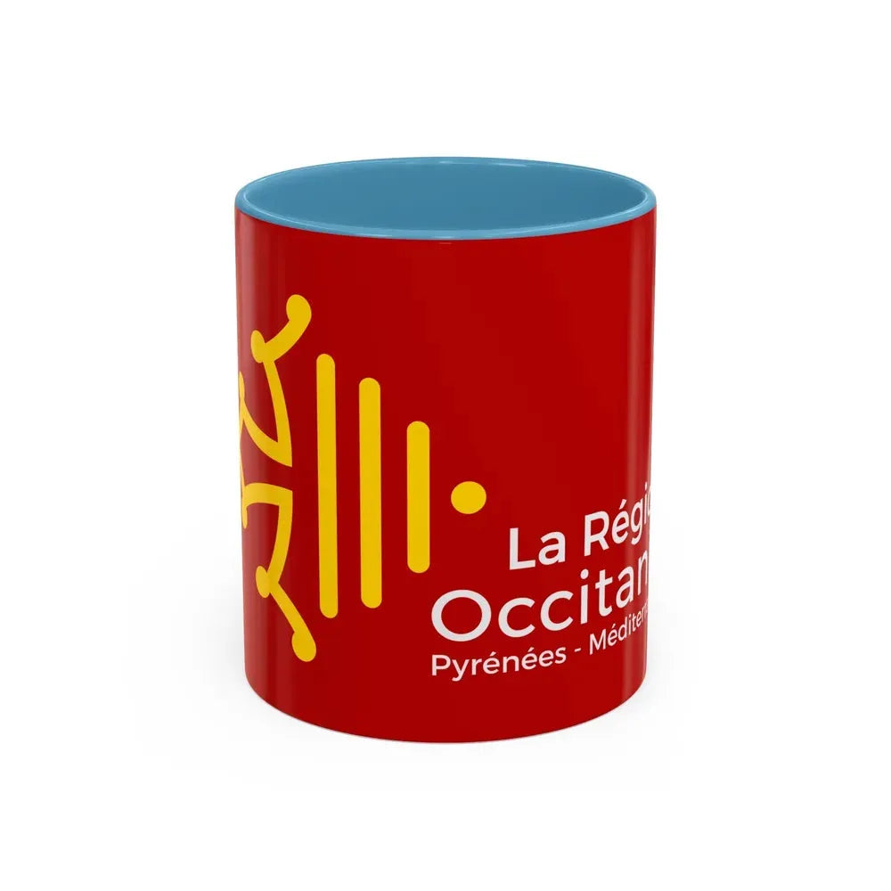 Flag of Occitanie France - Accent Coffee Mug 11oz Light Blue - Go Mug Yourself