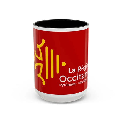 Flag of Occitanie France - Accent Coffee Mug 15oz Black - Go Mug Yourself