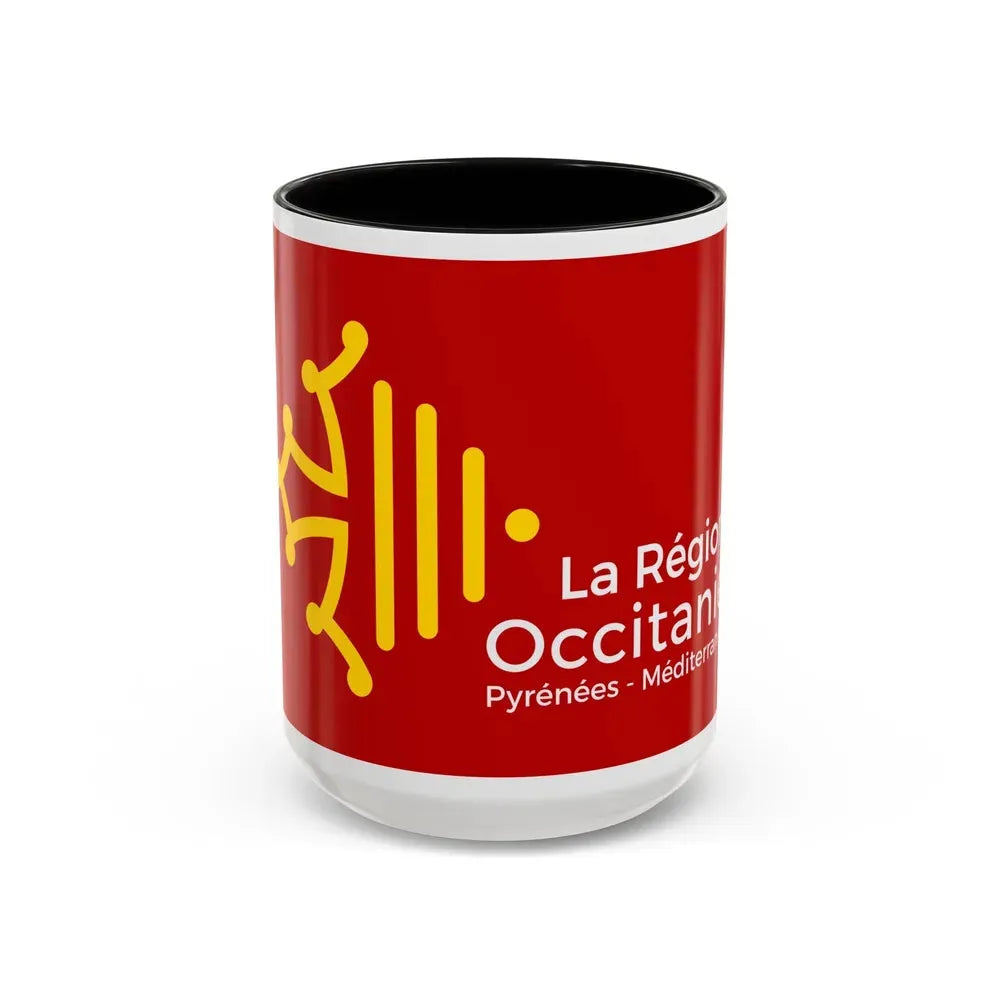 Flag of Occitanie France - Accent Coffee Mug 15oz Black - Go Mug Yourself