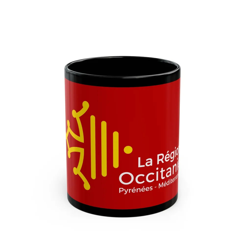 Flag of Occitanie France - Black Coffee Mug-11oz-Go Mug Yourself