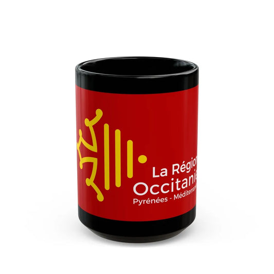 Flag of Occitanie France - Black Coffee Mug-15oz-Go Mug Yourself