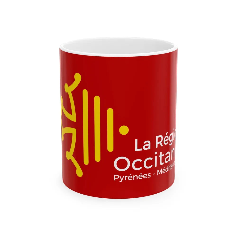 Flag of Occitanie France - White Coffee Mug-11oz-Go Mug Yourself