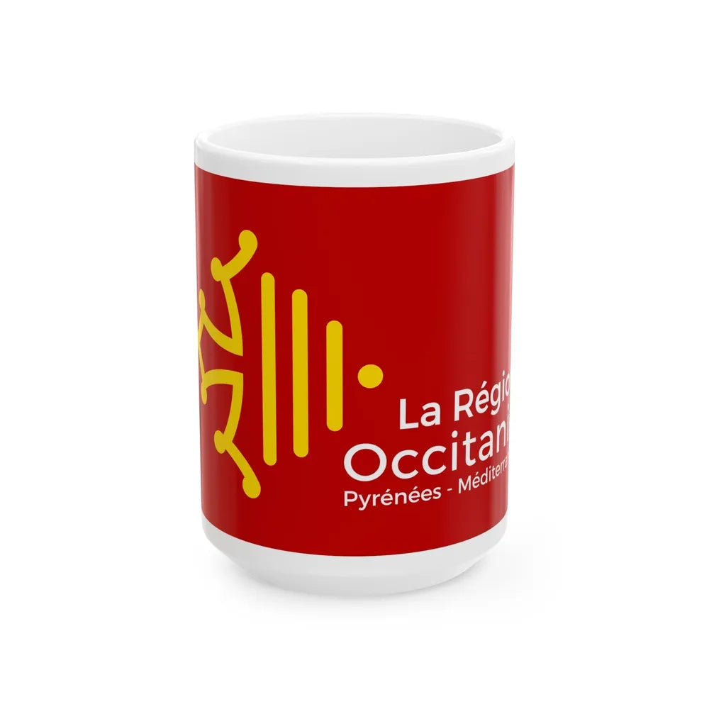 Flag of Occitanie France - White Coffee Mug-15oz-Go Mug Yourself