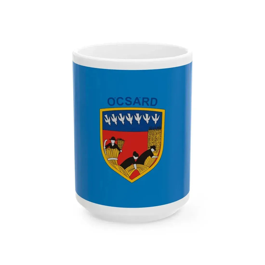 Flag of Ocsard (Hungary) White Coffee Mug 15oz - Go Mug Yourself