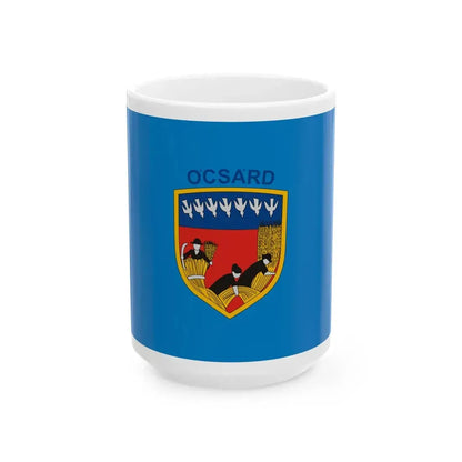 Flag of Ocsard (Hungary) White Coffee Mug 15oz - Go Mug Yourself