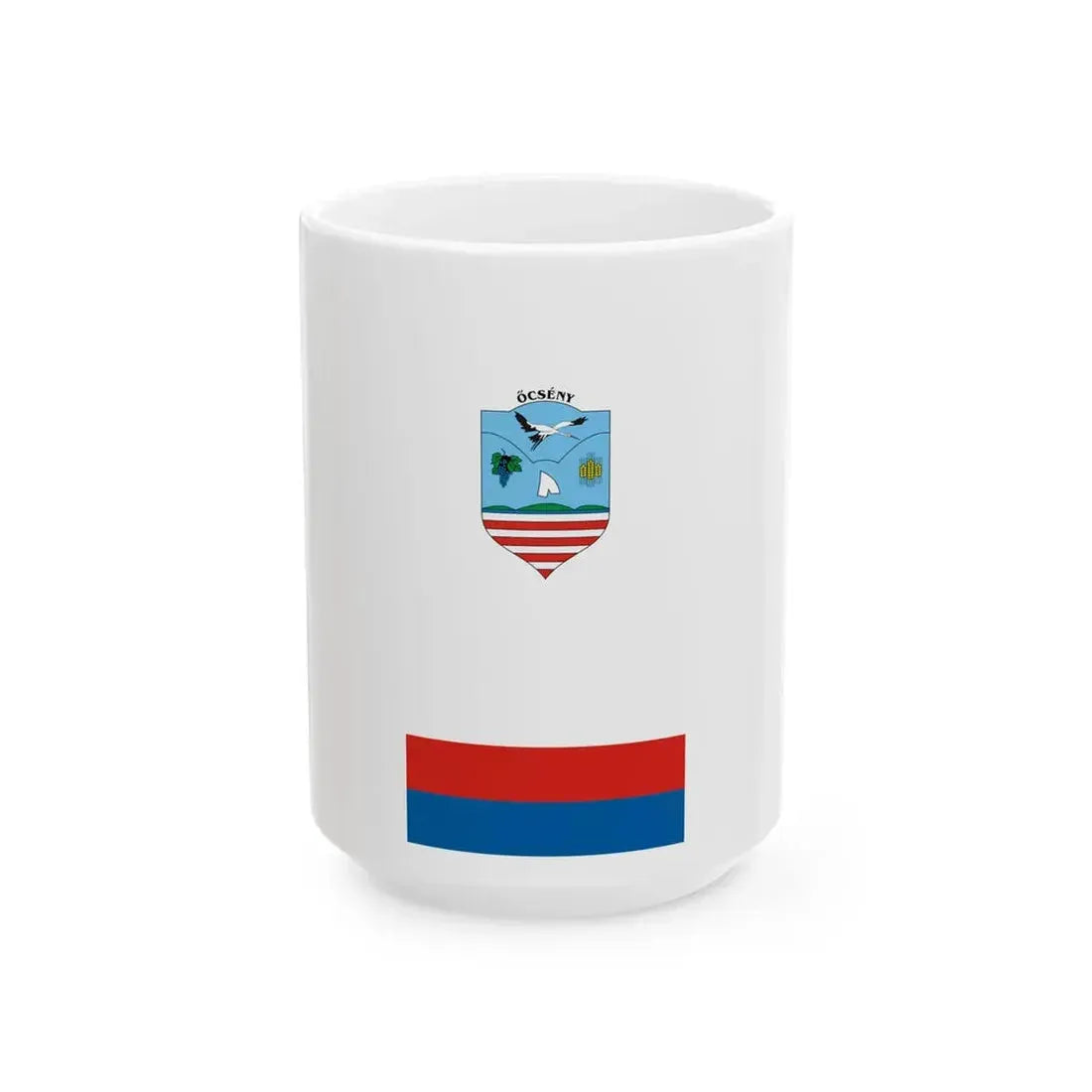 Flag of Ocseny vertical (Hungary) White Coffee Mug 15oz - Go Mug Yourself
