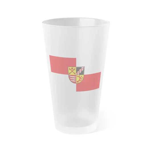 Flag of Oder Spree Germany - Frosted Pint Glass 16oz 16oz Frosted - Go Mug Yourself