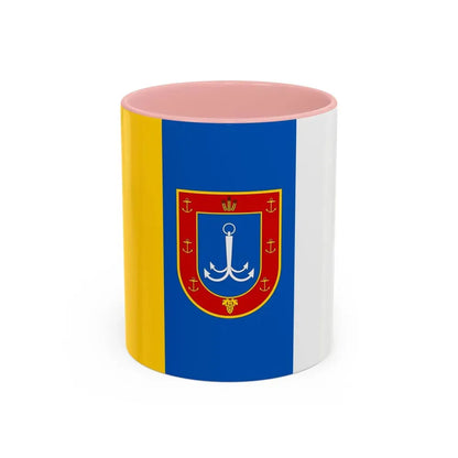 Flag of Odessa Oblast Ukraine - Accent Coffee Mug 11oz Pink - Go Mug Yourself