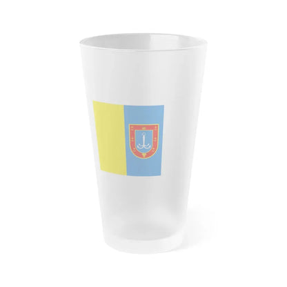 Flag of Odessa Oblast Ukraine - Frosted Pint Glass 16oz 16oz Frosted - Go Mug Yourself