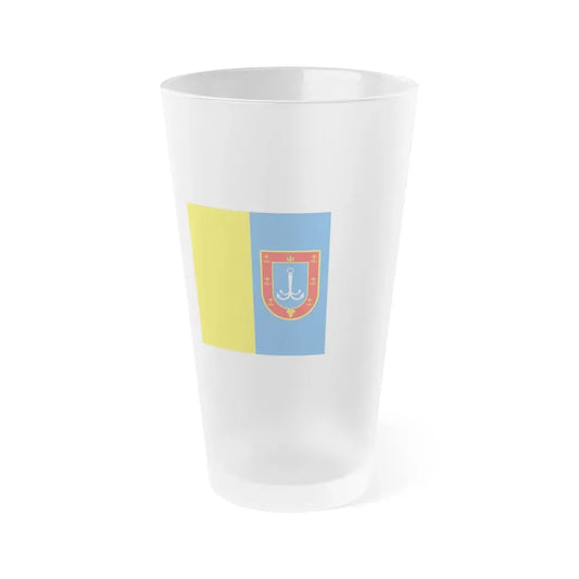 Flag of Odessa Oblast Ukraine - Frosted Pint Glass 16oz 16oz Frosted - Go Mug Yourself