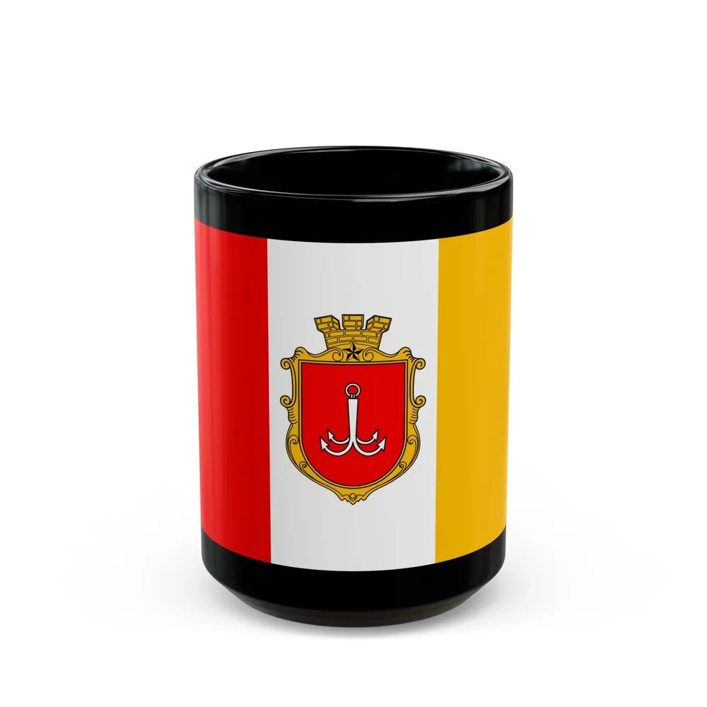 Flag of Odessa Ukraine - Black Coffee Mug-15oz-Go Mug Yourself