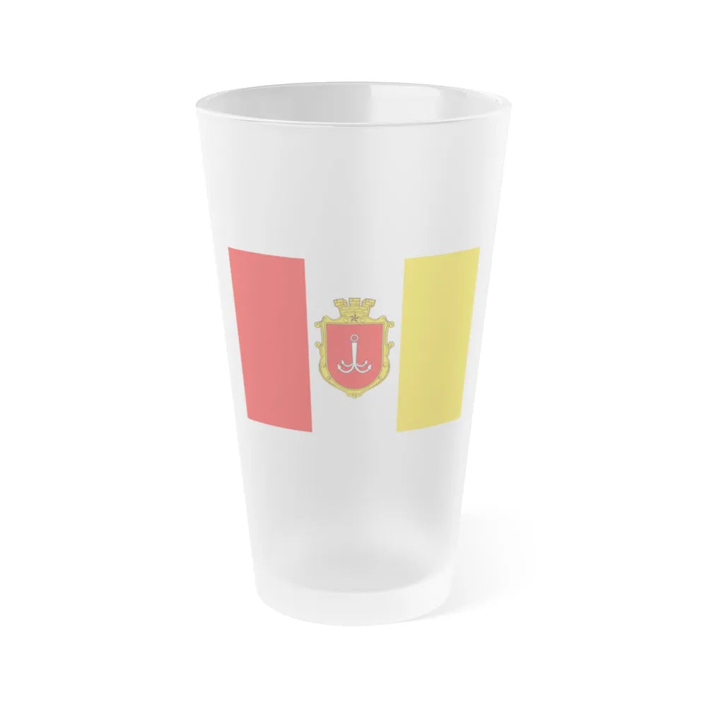 Flag of Odessa Ukraine - Frosted Pint Glass 16oz-16oz-Frosted-Go Mug Yourself