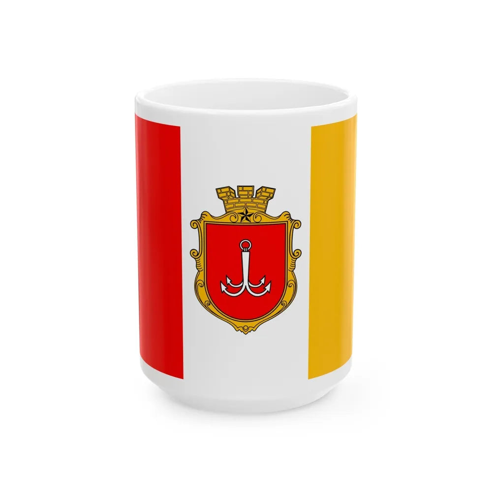 Flag of Odessa Ukraine - White Coffee Mug-15oz-Go Mug Yourself