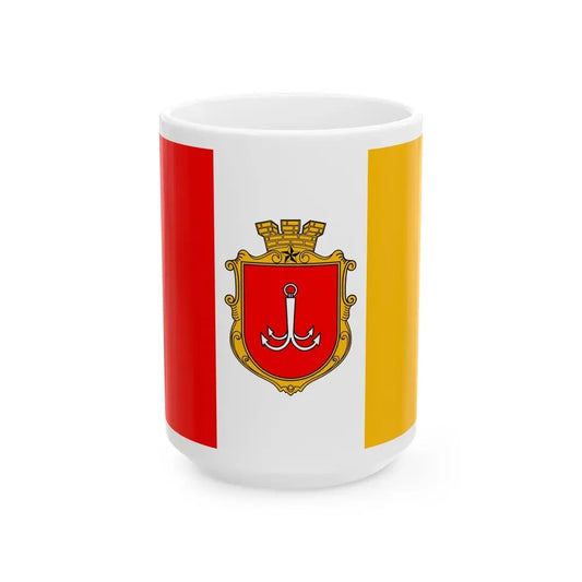 Flag of Odessa Ukraine - White Coffee Mug 15oz - Go Mug Yourself