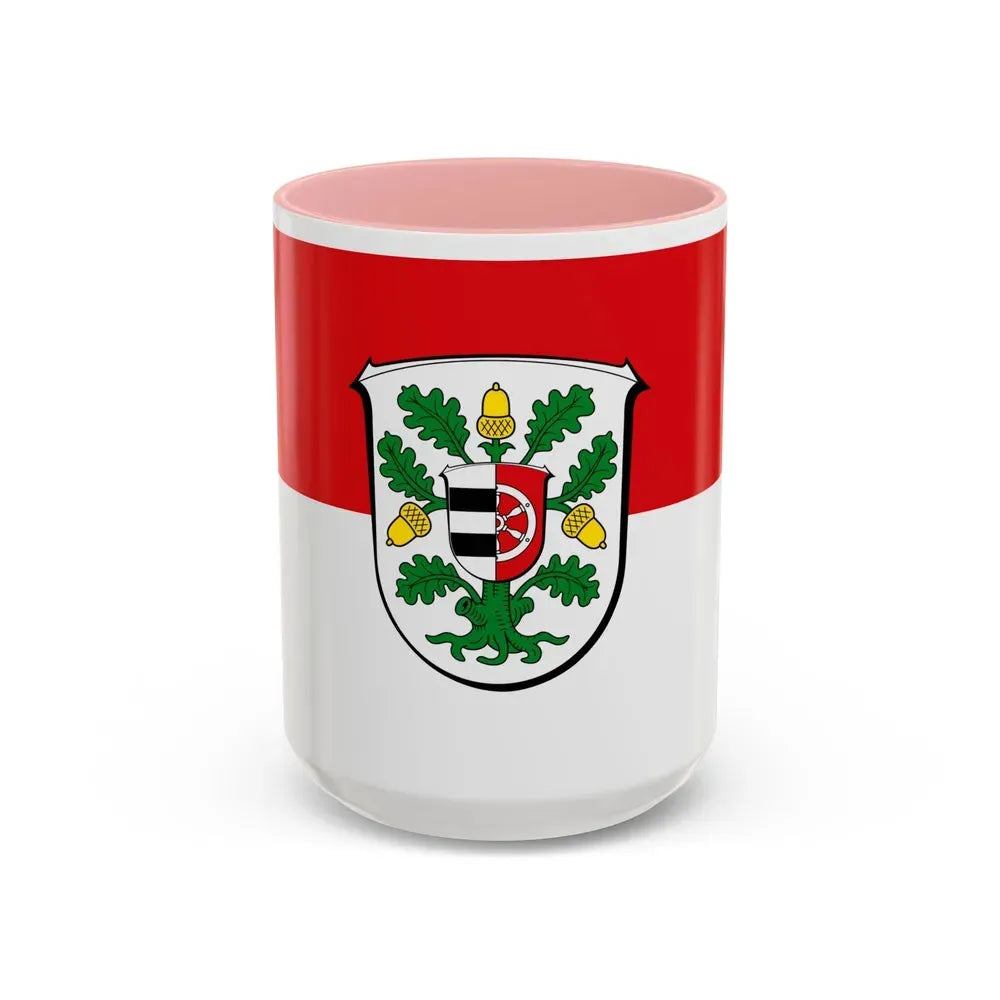 Flag of Offenbach Germany - Accent Coffee Mug 15oz Pink - Go Mug Yourself