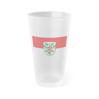 Flag of Offenbach Germany - Frosted Pint Glass 16oz 16oz Frosted - Go Mug Yourself