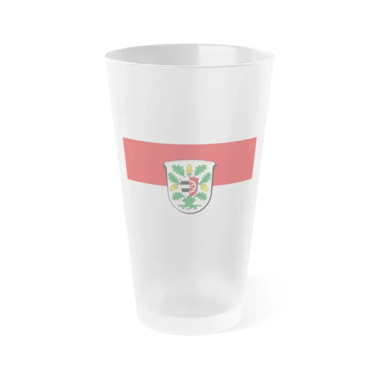 Flag of Offenbach Germany - Frosted Pint Glass 16oz 16oz Frosted - Go Mug Yourself