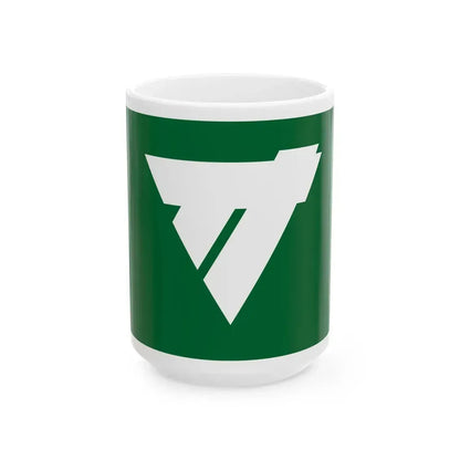 Flag of Ogata Akita (Japan) White Coffee Mug 15oz - Go Mug Yourself