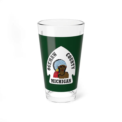 Flag of Ogemaw County Michigan (United States) Pint Glass 16oz 16oz - Go Mug Yourself