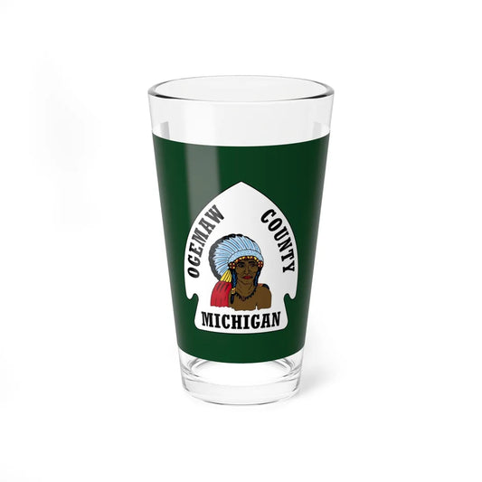 Flag of Ogemaw County Michigan (United States) Pint Glass 16oz 16oz - Go Mug Yourself