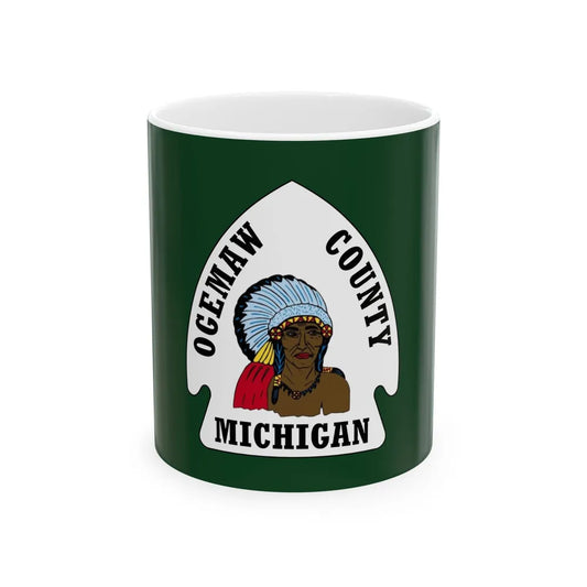 Flag of Ogemaw County Michigan (United States) White Coffee Mug 11oz - Go Mug Yourself