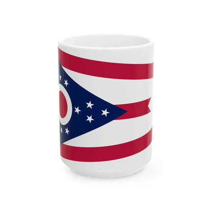Flag of Ohio 3-2 (United States) White Coffee Mug 15oz - Go Mug Yourself