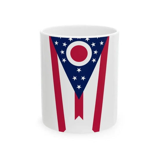Flag of Ohio vertical (United States) White Coffee Mug 11oz - Go Mug Yourself