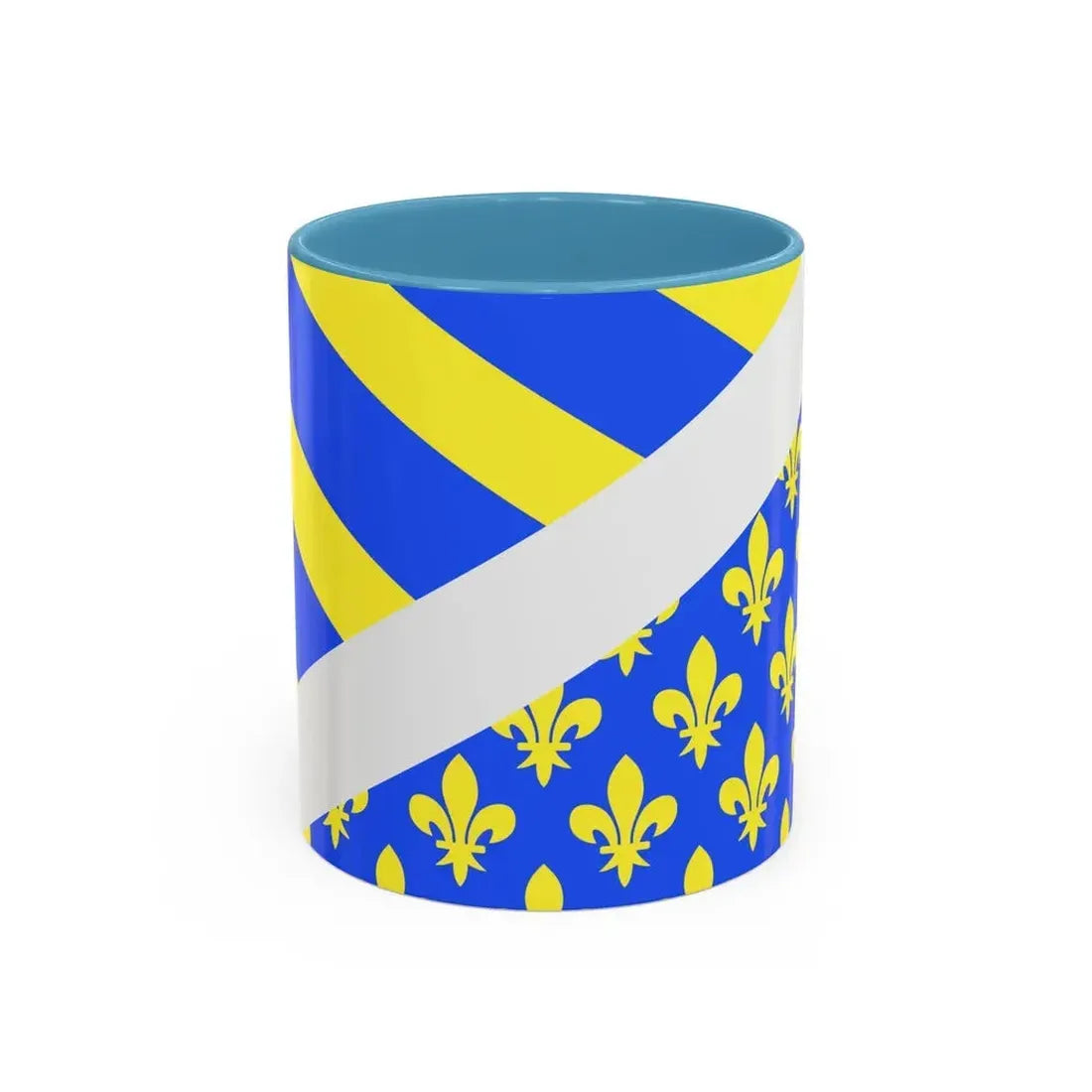 Flag of Oise France 2 - Accent Coffee Mug 11oz Light Blue - Go Mug Yourself