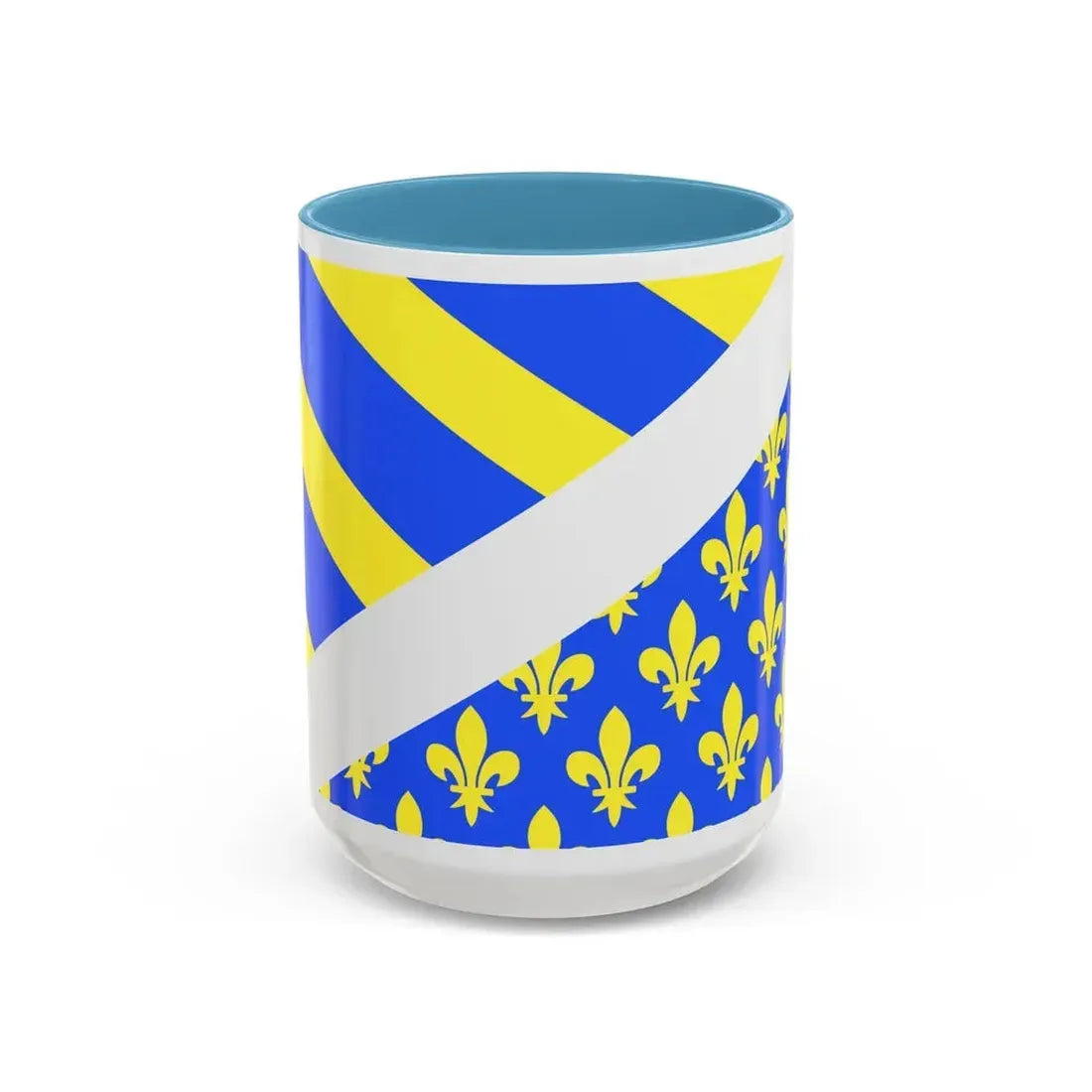 Flag of Oise France 2 - Accent Coffee Mug 15oz Light Blue - Go Mug Yourself