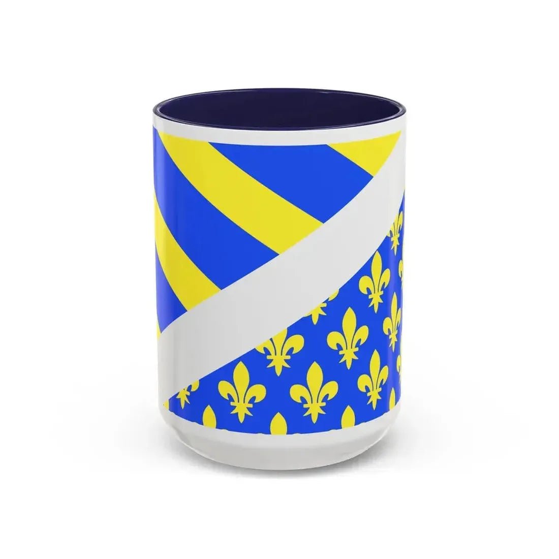 Flag of Oise France 2 - Accent Coffee Mug 15oz Navy - Go Mug Yourself
