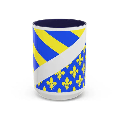 Flag of Oise France 2 - Accent Coffee Mug 15oz Navy - Go Mug Yourself