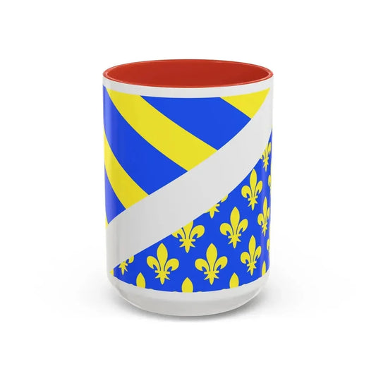 Flag of Oise France 2 - Accent Coffee Mug 15oz Red - Go Mug Yourself