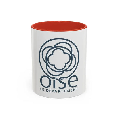 Flag of Oise France - Accent Coffee Mug 11oz Red - Go Mug Yourself