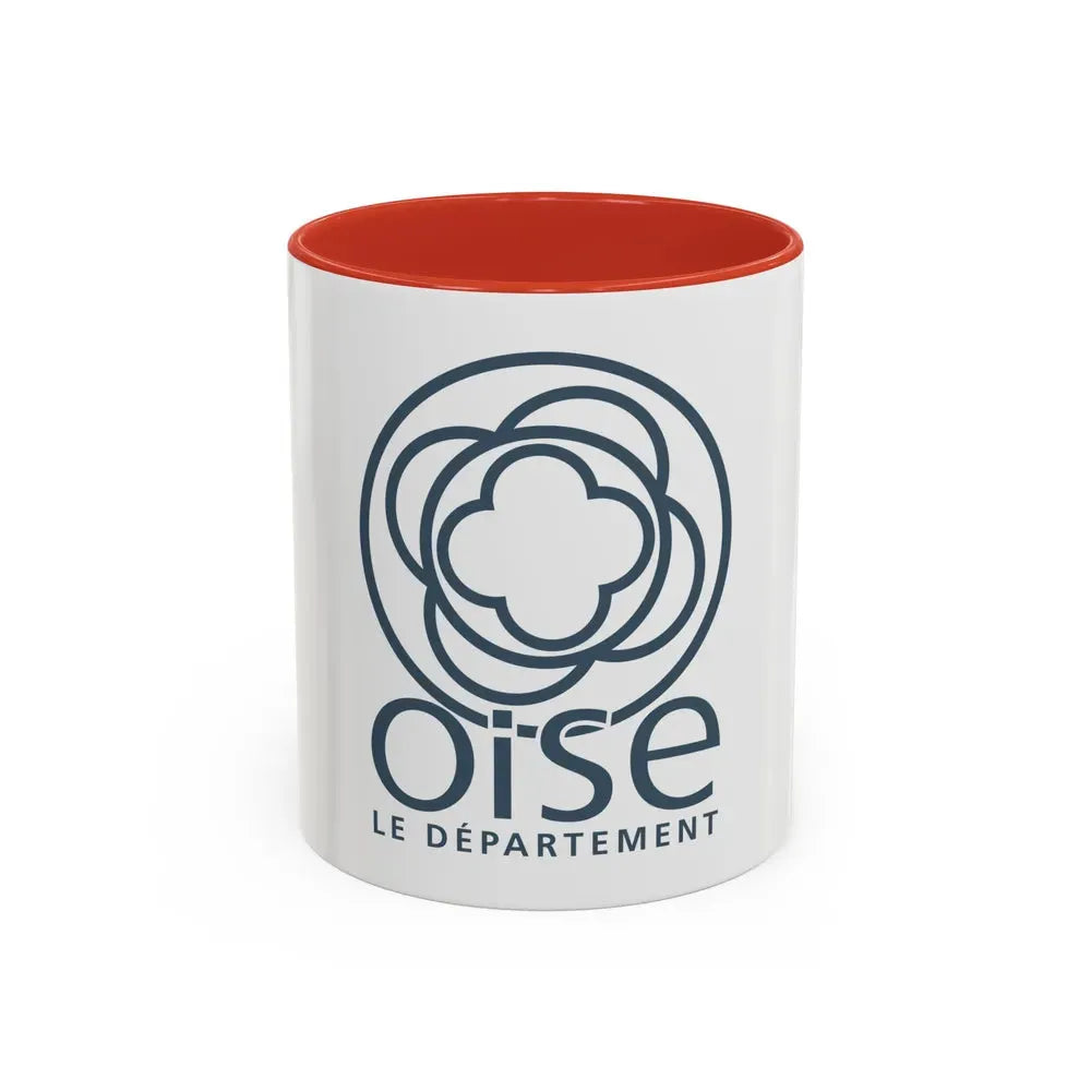 Flag of Oise France - Accent Coffee Mug 11oz Red - Go Mug Yourself