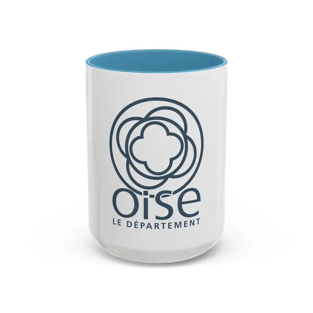 Flag of Oise France - Accent Coffee Mug 15oz Light Blue - Go Mug Yourself