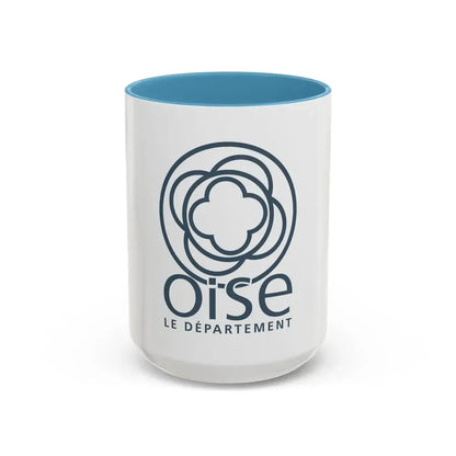 Flag of Oise France - Accent Coffee Mug 15oz Light Blue - Go Mug Yourself