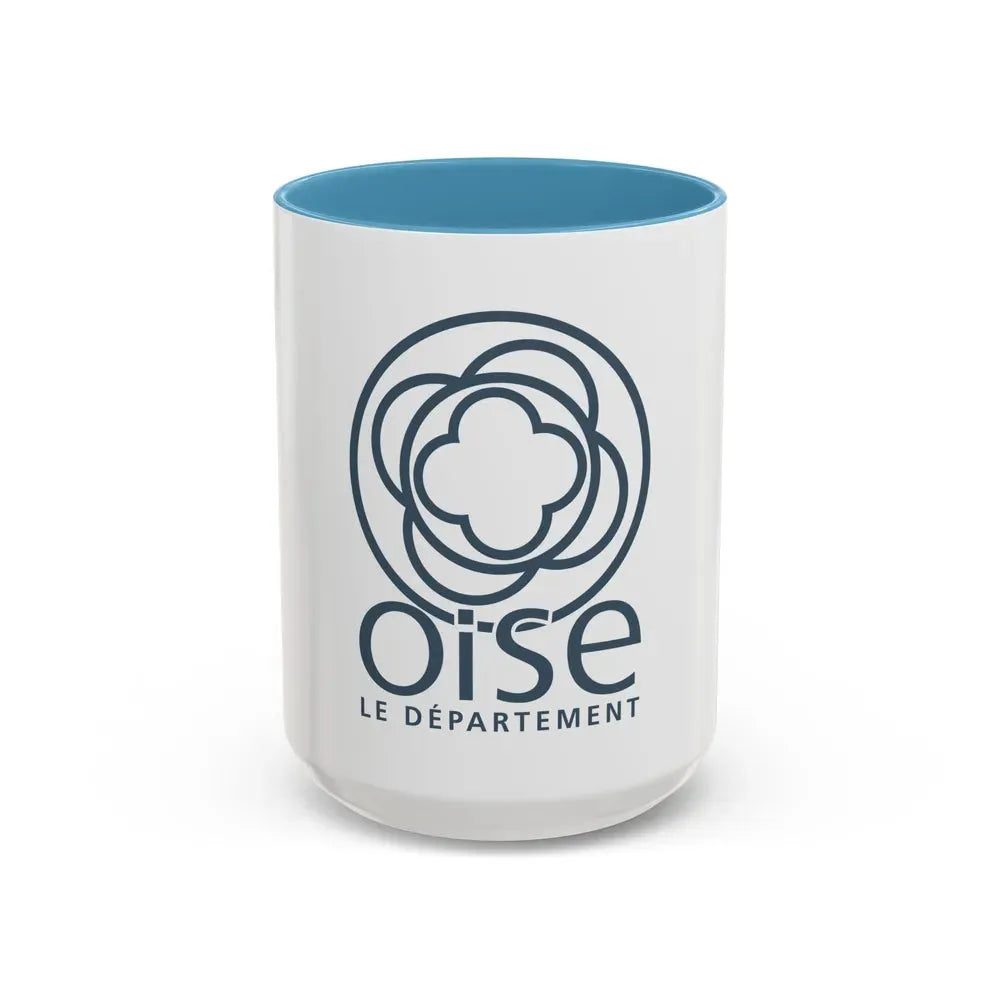 Flag of Oise France - Accent Coffee Mug 15oz Light Blue - Go Mug Yourself
