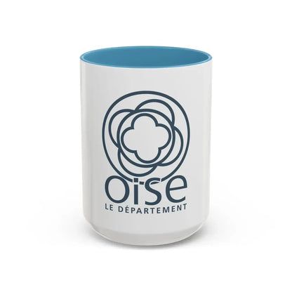 Flag of Oise France - Accent Coffee Mug 15oz Light Blue - Go Mug Yourself