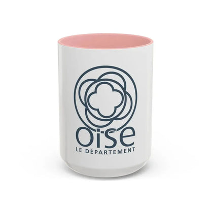 Flag of Oise France - Accent Coffee Mug 15oz Pink - Go Mug Yourself