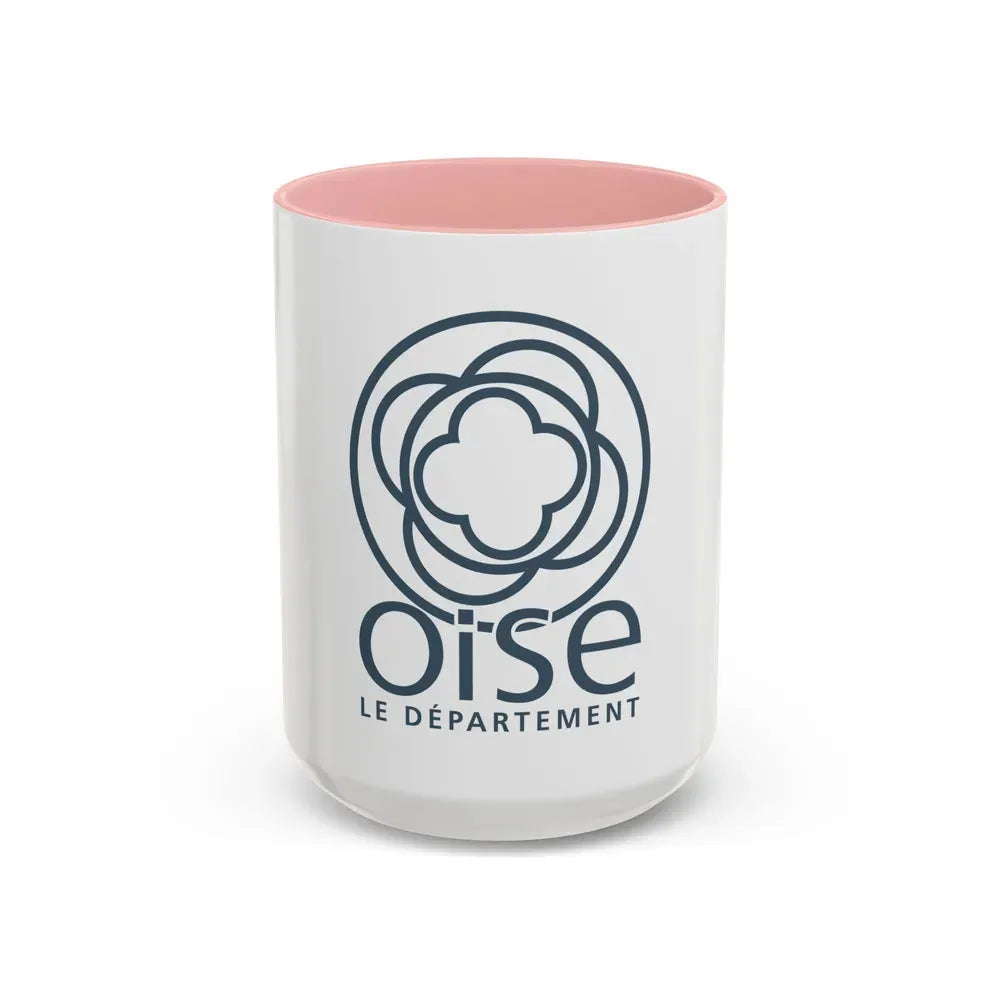 Flag of Oise France - Accent Coffee Mug 15oz Pink - Go Mug Yourself