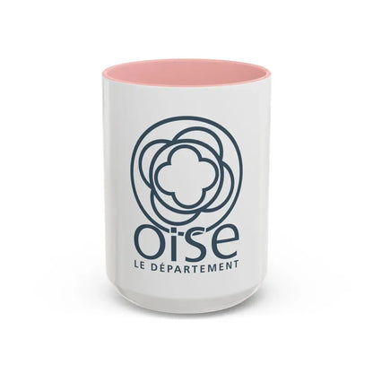 Flag of Oise France - Accent Coffee Mug 15oz Pink - Go Mug Yourself