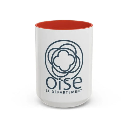 Flag of Oise France - Accent Coffee Mug 15oz Red - Go Mug Yourself